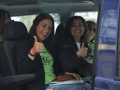 Representantes de Las Kellys se dirigen a La Moncloa. Carlos Martínez. Vídeo: Carlos Martínez/ Belén Fernández