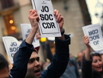 Concentración en Barcelona a favor de los Comités de Defensa de la República el pasado 10 de abril.