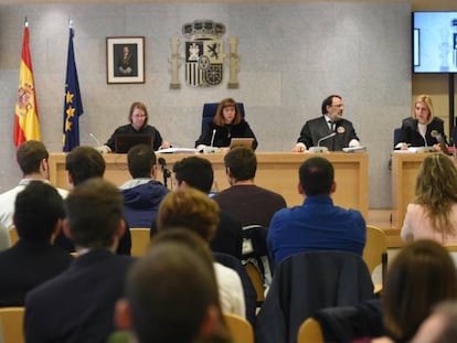 Juicio a los ocho acusados de agredir a dos guardias civiles y sus parejas en octubre de 2016 en la localidad navarra de Alsasua en la Audiencia Nacional.