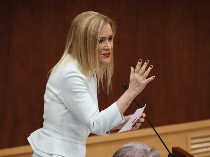 Cristina Cifuentes, en una imagen de archivo en la Asamblea de Madrid.