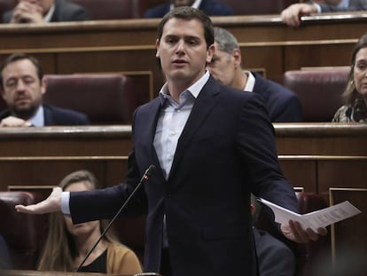 Albert Rivera, en la sesión de control parlamentaria del miércoles 9 de mayo.