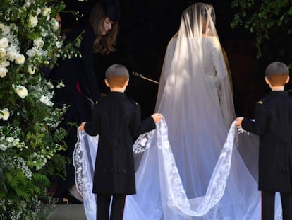 Meghan Markle, a su llegada sola a la capilla.
