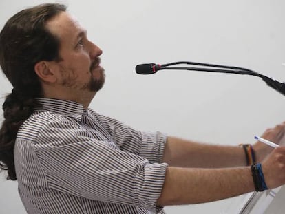 Pablo Iglesias, el pasado 25 de mayo, en la sede de Podemos.