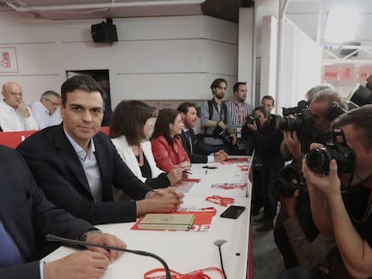 Pedro Sánchez, durante el Comité Federal del PSOE. En vídeo, declaraciones de Sánchez.