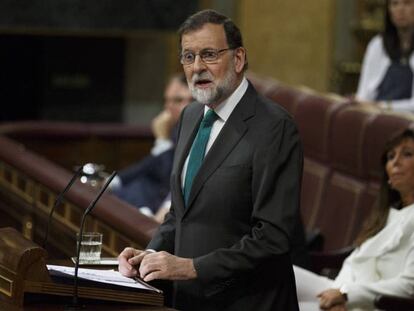 Mariano Rajoy, durante la sesión de la moción de censura.
