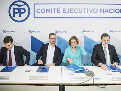 El presidente del Partido Popular, Mariano Rajoy, preside la reunión del Comité Ejecutivo Nacional del PP.