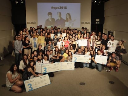 Los premiados en la edición de EL PAÍS de los Estudiantes 2018.
