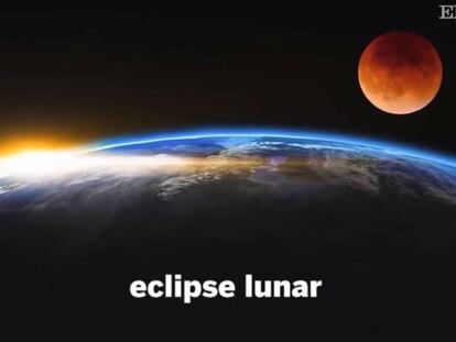 Eclipse lunar con luna de sangre.