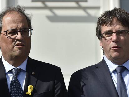 El presiente de Cataluña, Quim Torra, se reúne este sábado con Carles Puigdemont en Bruselas.