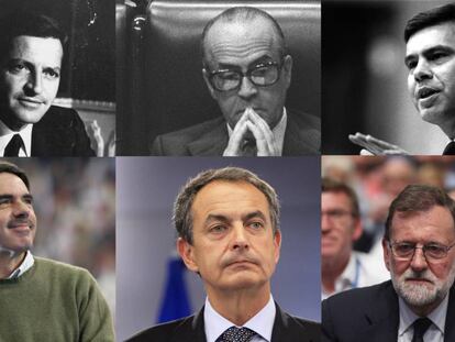 Los seis expresidentes del Gobierno.