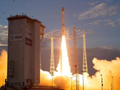 Despegue del cohete 'Vega' con el satélite 'Aeolus' a bordo a las 23.20 de este miércoles en Kourou, en la Guayana Francesa.