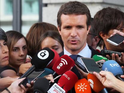 El presidente del PP, Pablo Casado.