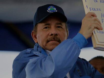 Daniel Ortega, presidente de Nicaragua, durante un acto el pasado sábado en Managua. En vídeo: Dos heridos por bala en las protestas contra las políticas de Ortega en Nicaragua.