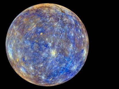 Mercurio visto por la sonda 'Messenger'.