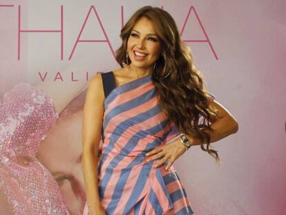 La cantante mexicana Thalia durante una rueda de prensa para presentar su nuevo disco este martes.
