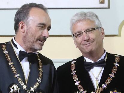 Acto de apertura del Año Judicial que se celebra en el Tribunal Supremo Manuel Marchena (i) y Luis María Díez-Picazo (d).