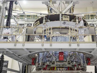 El módulo de servicio de Orion, en el Kennedy Space Center.