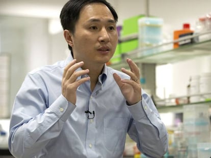 He Jiankui, fotografiado en su laboratorio el pasado octubre.