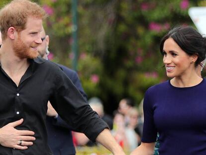 Enrique y Meghan, el 31 de octubre en un paseo por Rotorua, en Nueva Zelanda.