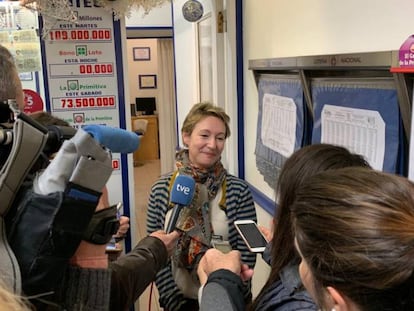Una administración lotería en Bilbao en la que se ha repartido el Gordo.