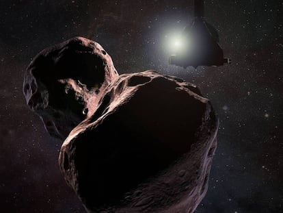 Reconstrucción de la sonda ‘New Horizons’ sobrevolando Ultima Thule.