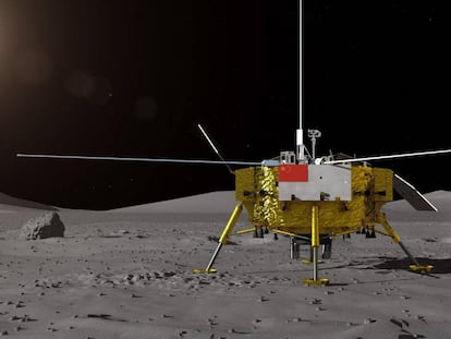 Recreación de la nave 'Chang'e 4' en la Luna. En vídeo, animación de cómo fue el alunizaje.