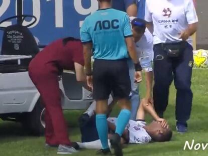 El doloroso atropello a un futbolista cuando iba a ser atendido por los médicos