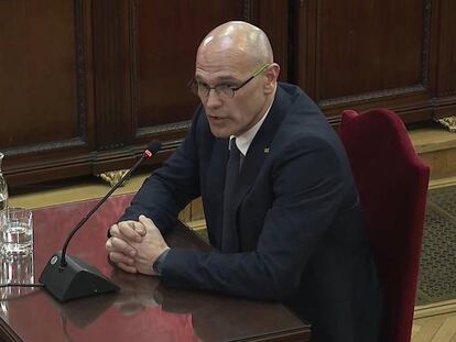 Declaración del exconseller de Exteriores, Raül Romeva, en el juicio del 'procés'. En vídeo, resumen de las intervenciones de Jordi Turull.