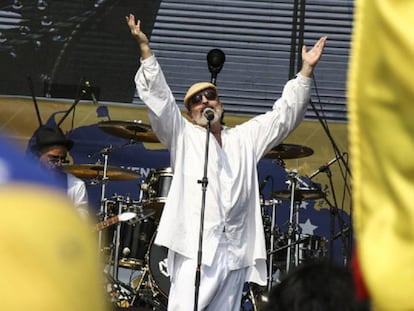 Miguel Bosé, durante el concierto 'Venezuela Aid Live' en Cucuta (Colombia), la pasada semana. En vídeo, Miguel Bosé arremete contra Michelle Bachalet en el concierto.