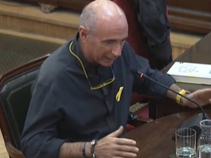 Lluís Llach durante su declaración en el juicio del 'procés'.