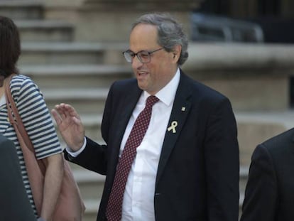 Quim Torra, tras su declaración ante el juez por el caso de los lazos amarillos. En vídeo, declaraciones de Miquel Iceta.