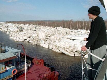 Imagen de la acumulación del hielo 'caminante' en los bordes principales de los ríos.