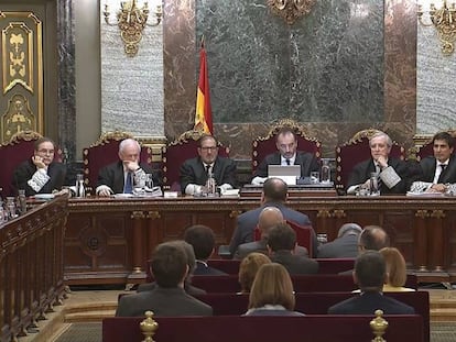 Oriol Junqueras durante su turno de última palabra este miércoles en la 52ª jornada del juicio del procés.