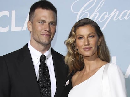 El jugador de fútbol americano Tom Brady y la modelo Gisele Bündchen, en Los Ángeles en febrero de este año.