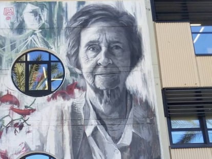 Un mural sobre Margarita Salas realizado en la UPV.