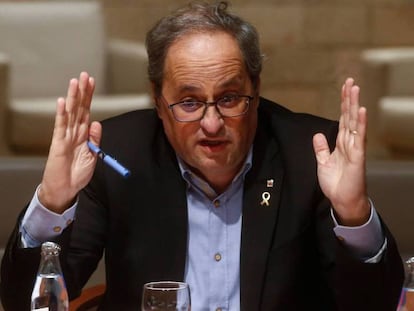 El presidente de la Generalitat, Quim Torra. En vídeo, división en el independentismo por la inhabilitación como diputado de Torra.