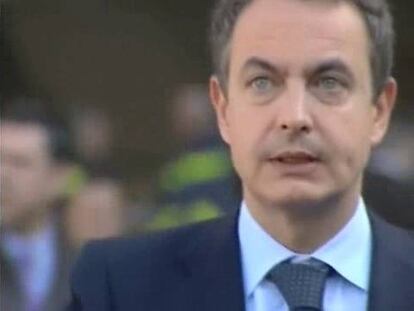 José Luis Rodríguez Zapatero visitó este mediodía el aparcamiento de la T-4 de Barajas.