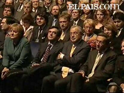 Ambos mandatarios han participado, junto a Mariano Rajoy, en un acto del partido que lidera el presidente francés