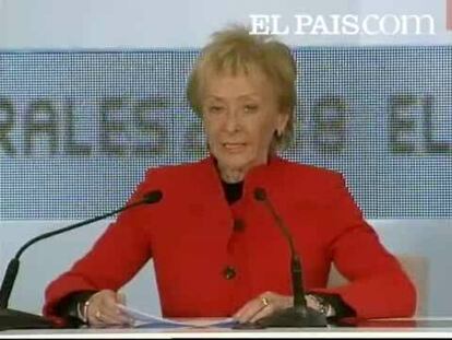 La vicepresidenta ha anunciado la victoria del PSOE.