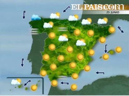 Previsión meteorológica para los días 25 y 26 de junio