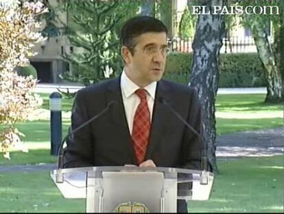Acabar con ETA mediante la unidad de los demócratas es uno de los objetivos del 'lehendakari'