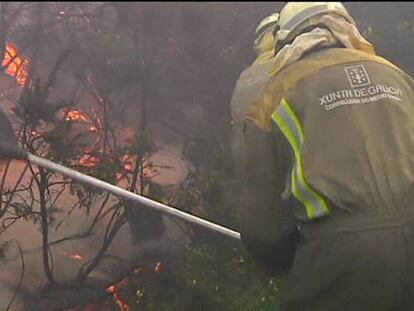Fuego provocado en Galicia