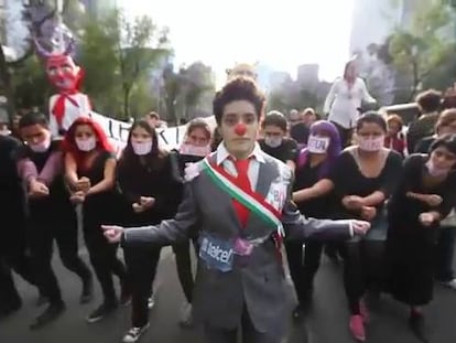 Marcha por lo seis meses de la 'matanza en Iguala'.