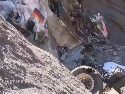 Francia difunde nuevas imágenes de los restos del avión siniestrado de Germanwings
