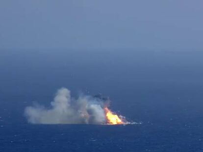 SpaceX muestra el segundo aterrizaje fallido del cohete Falcon9 en el Atlántico