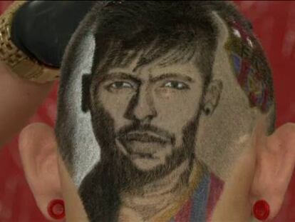 El rostro de Neymar en el cuero cabelludo