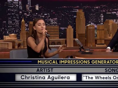 Ariana Grande en el programa de Jimmy Fallon