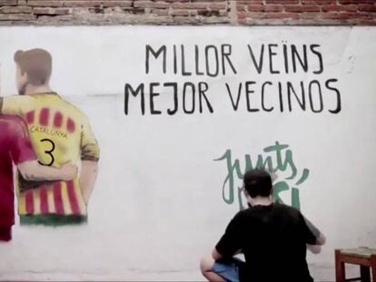 Sergio Ramos y Piqué, juntos en la campaña electoral soberanista