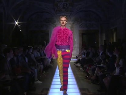 Desfile de la colección para hombre de Moschino el pasado abril.