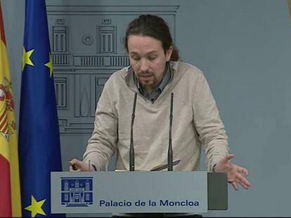 Rueda de prensa después de la reunión de Rajoy con Iglesias